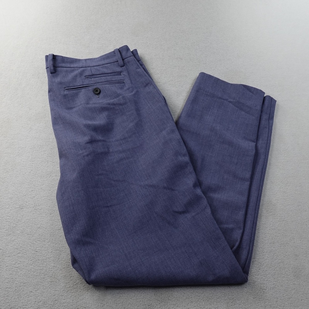 Ministry of Supply Velocity Dress Pants Mens 34 Slim Blue Stretch Performance
